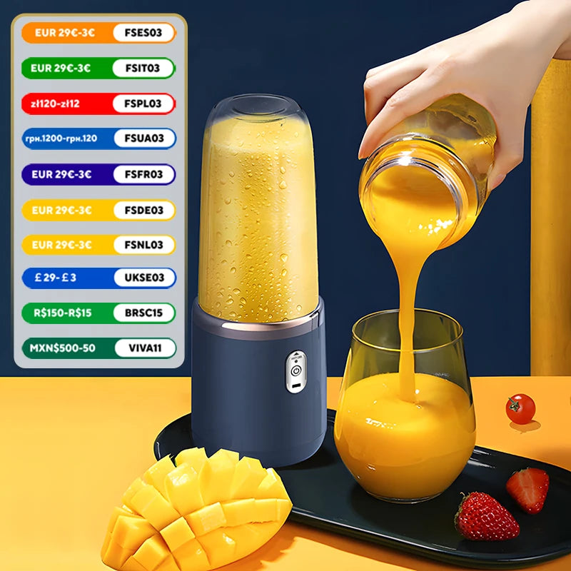 Copo duplo multifuncional usb misturadores de frutas espremedores portátil elétrico liquidificador espremedor de frutas copo alimentos milkshake suco fabricante