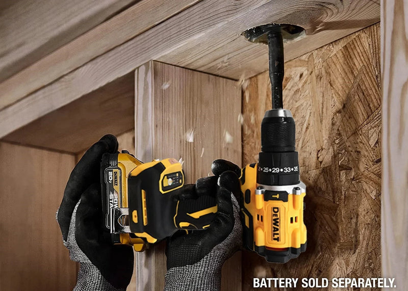 Dewalt-Brushless Drill Driver, chave de fenda elétrica sem fio, Lithium Power Tools, DCD800, 1650RPM, 1/2 ", Bateria 20V